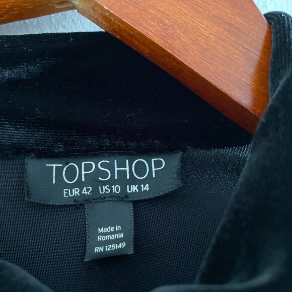 Topshop Black Velvet Plunge Front Jumpsuit - Picture 14 of 15